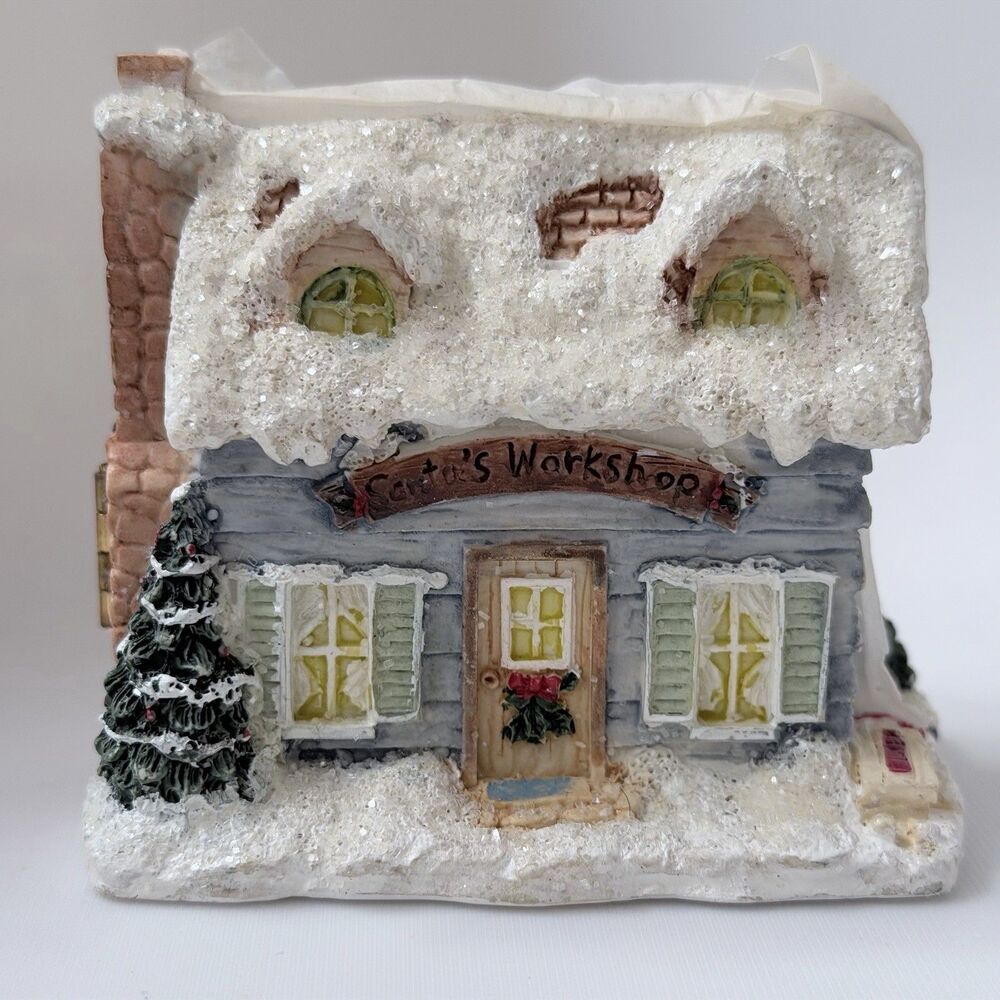 Vintage Avon Winter Village Collection Santa’s Workshop Christmas House